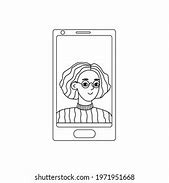 Image result for Girl On Phone Drawing