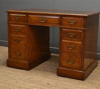 Image result for Victorian Oak Pedestal Desk