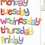 Image result for Days of the Week Clip Art Free