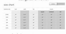 Sizing Chart For Women From Lululemon Sizing Charts For