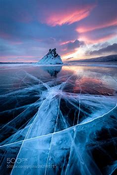LAKE BAIKAL ELENKA ISLAND - 27970 Blue hour at Lake Baikal Siberia Russia. The cracks in the i… | Beautiful landscapes, Beautiful nature wallpaper, Beautiful nature