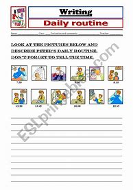 Image result for My Daily Routine Writing Worksheet