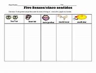 Image result for Five Senses Spanish Worksheets