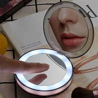Image result for LED Makeup Mirror Black and Gold Portable