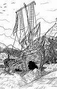 Image result for Drawing of Old Sunken Ship