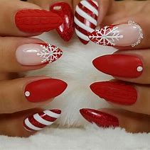 Image result for Red Winter Gel Nails