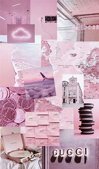 Image result for Cream Pink Collage Wallpaper