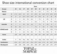 Image result for Foot Size Chart New Zealand and Us