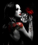Image result for Gothic Women with Rose Wallpaper
