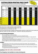 Image result for Screen Printing Price Chart