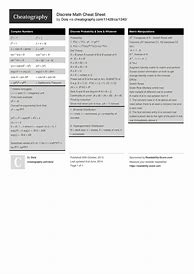 Image result for Discrete Math Cheat Sheet