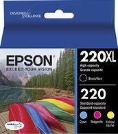 Image result for Epson 220 Cyan/Magenta Yellow Black