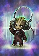 Image result for Rocket Listening to Headphones with Baby Groot