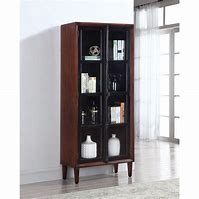 Image result for Tall Cabinet with Glass Doors and Drawers On Feet
