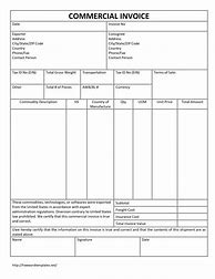 Image result for Commercial Invoice Template
