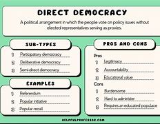 Image result for Direct Democracy Pros and Cons