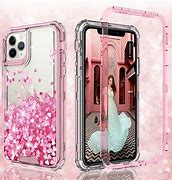 Image result for Pink Glitter iPhone 12 Case with Stand