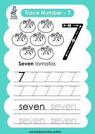 Image result for Number 7 to Trace for Preschool