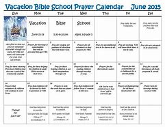 Image result for Vacation Bible School Prayer Calendar