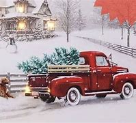 Image result for Old Red Truck Christmas