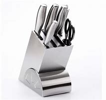 Image result for Stainless Steel Knife Set with Block