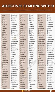 Image result for Descriptive Words Starting with O