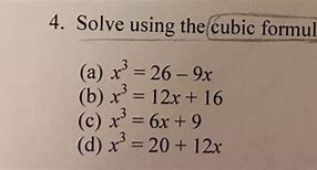 Image result for Questions for Cubic Formula