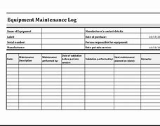 Image result for Equipment Maintenance Log Template