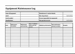 Image result for Machine Maintenance Log Template Excel