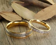 Image result for Silver Wedding Ring Gold Band