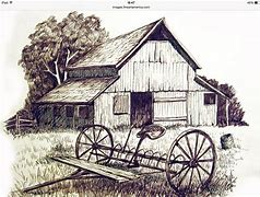 Image result for Pencil Drawings of Farm Barns