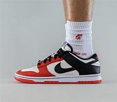 Image result for Nike Dunk Low EMB NBA 75th Anniversary Chicago On Feet