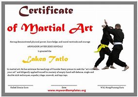 Image result for Martial Arts Certificates Blank