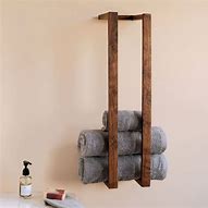 Image result for Wall Mounted Wooden Towel Rack