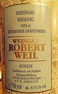 Image result for Weingut Robert Weil Kiedricher Grafenberg Riesling Charta