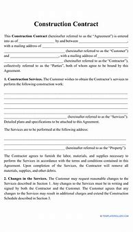 Image result for Residential Construction Contract Template Downloadable