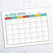 Image result for Printable Blank Activity Calendar