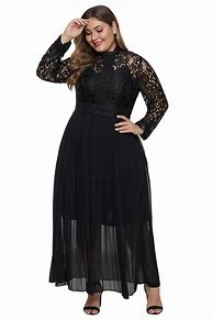Image result for Plus Size Black High Neck Dress