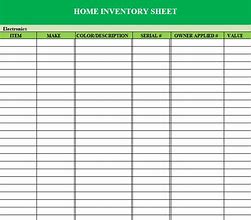 Image result for Simple Blank Inventory List Template