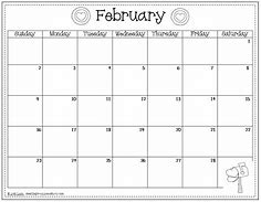 Image result for Free Printable Blank February Calendar