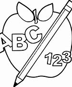 Image result for Teacher Apple and Pencil Clip Art Black and White