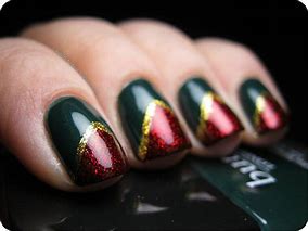 Image result for Red Green Nail Art