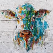 Image result for Colorful Cow Painting