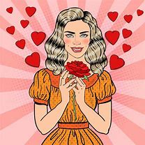 Image result for Pop Art Woman with Flower