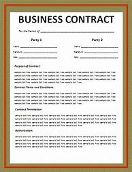 Image result for Contract for a Business Sample