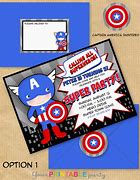 Image result for Captain America Birthday Invitations