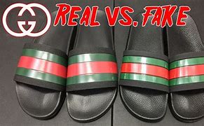 Image result for Gucci Flip Flop vs Fake