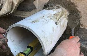 Image result for PVC Pipe Embedded in Concrete Wall