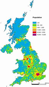 Image result for Britain Population Density Map