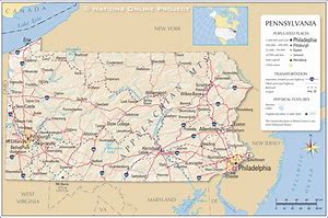 Image result for Printable Map of Pennsylvania